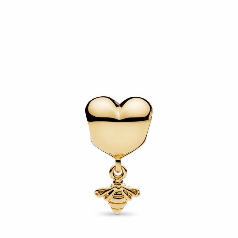 PANDORA Shine™ Heart & Bee Charm Outlet NZ, 18ct Gold Plated (236079-XIT)